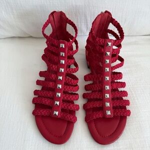 Marc Fisher Red Pepita Gladiator Sandals